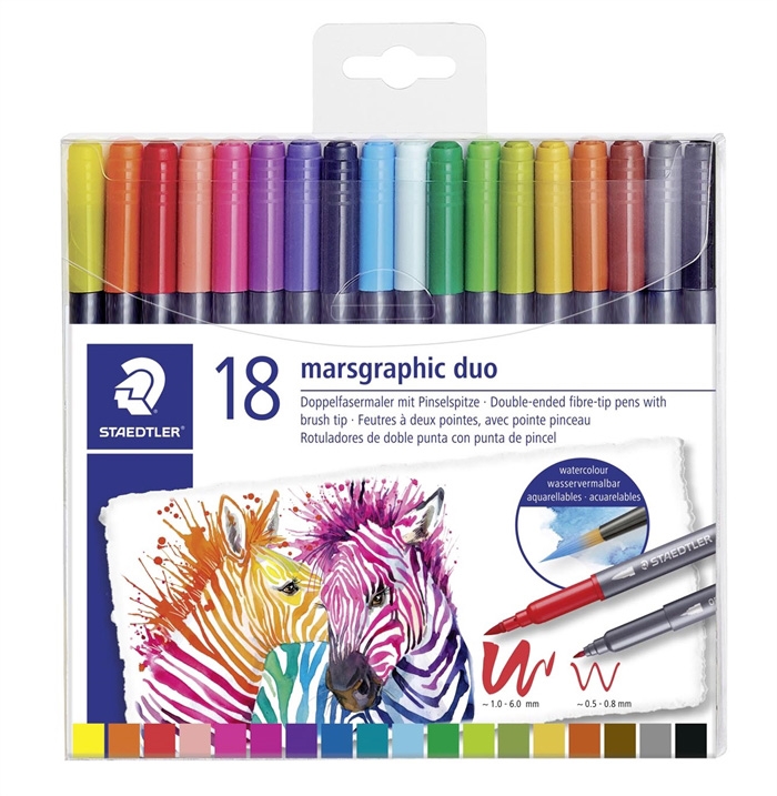 Staedtler Fiberpen Marsgraphic Duo brush pens (18)