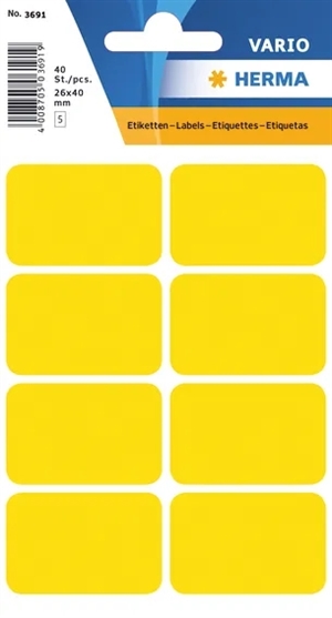 HERMA label manual 26 x 40 yellow mm, 40 pcs.