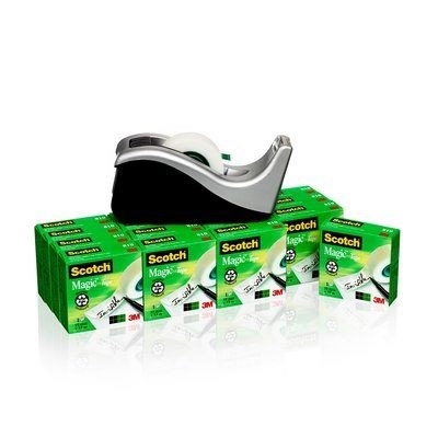 3M Desktop dispenser C60 with 16 rolls of silver tape 19mmx33m.