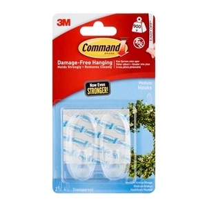 3M Command transparent medium hooks with transparent st