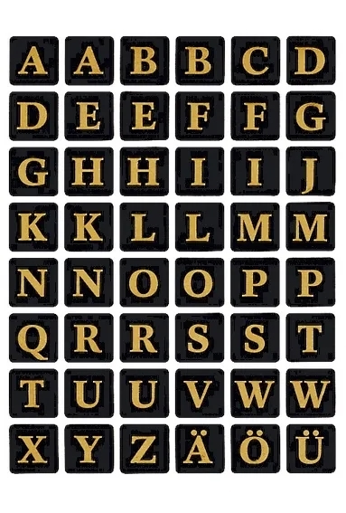 HERMA label letters A-Z 13 x 13 gold/black each.