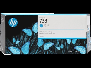 HP 738 300-ml Cyan DesignJet Ink Cartridge