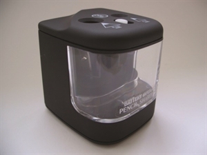 Bünger's Battery-powered Desktop Pencil Sharpener in black.