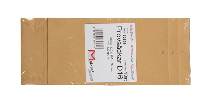 Mayer Sample Bag D16, 10/pack, 125 x 290 x 40 mm (10)