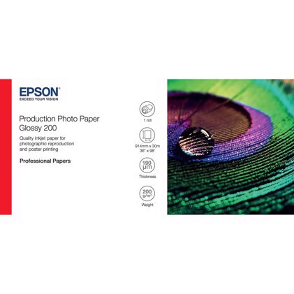 Epson Production Photo Paper Glossy 200 36" x 30 meters