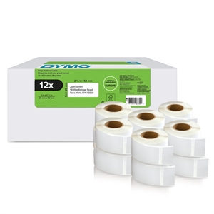 Dymo LabelWriter 25 mm x 54 mm Return Address Labels 12 Rolls of 500 pcs.