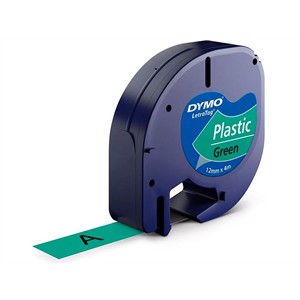 Tape LetraTag plastic 12mm x 4m green