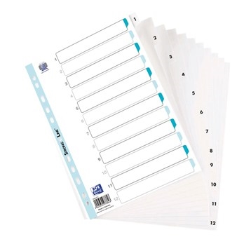 Elba Strong-Line Register A4 White Polypropylene 1-12