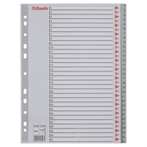 Esselte Register PP A4 1-31 gray