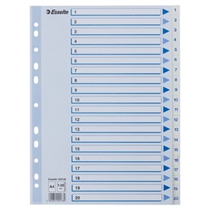 Esselte Register PP A4 1-20 white.