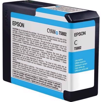 Epson Cyan 80 ml blækpatron T5802 - Epson Pro 3800 og 3880