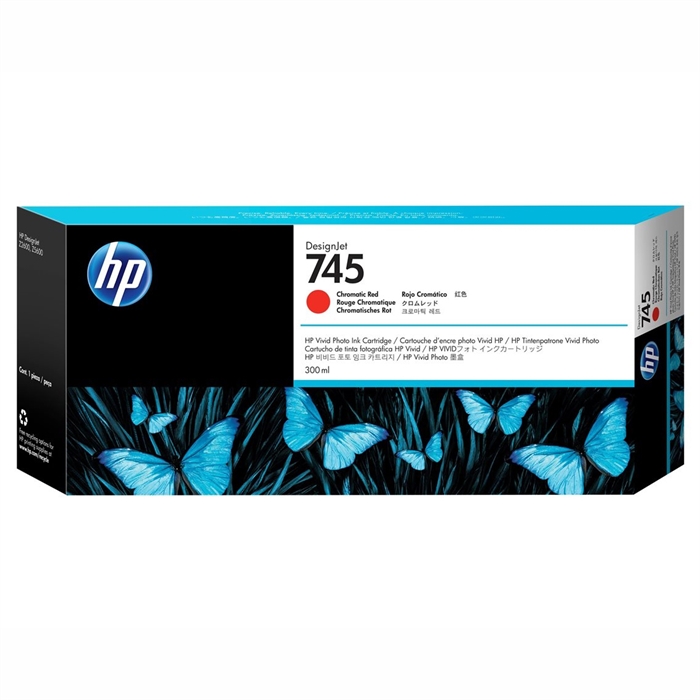 HP 745 cromatic red cartridge, 300 ml