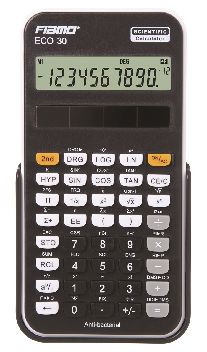 Fiamo Fiamo Eco 30 Anti-bacterial Calculator, Black