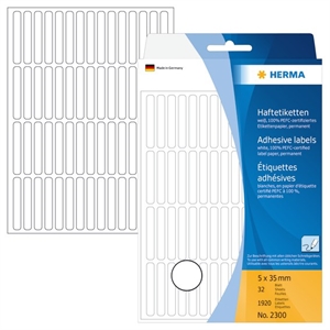 HERMA label manual 5 x 35 white mm, 1920 pcs.