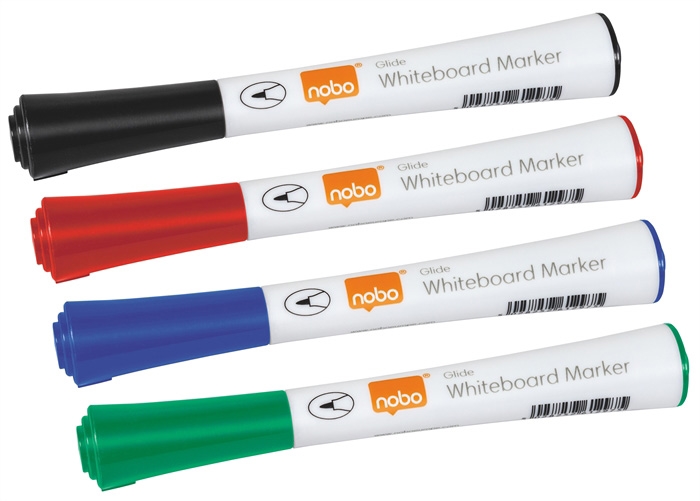 Nobo WB Marker Glide fine round 1mm assorted (4)