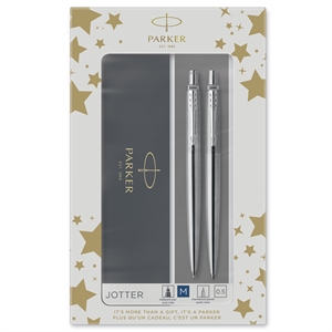 Parker Duoset Jotter CT ballpoint pen + mechanical pencil silver.