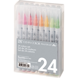 ZIG Clean Color Brush Pen set with 24 pcs.