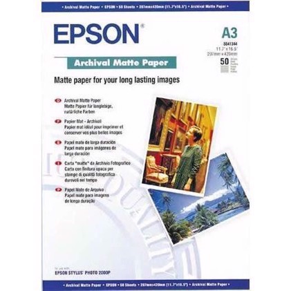 Epson Archival Matte Paper 192 g, A3 - 50 ark | C13S041344