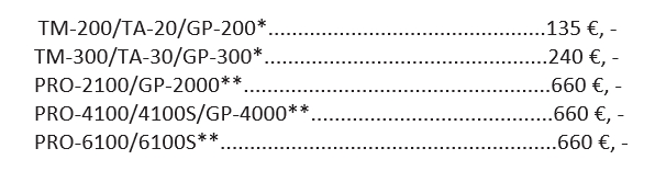 Trade-in prices