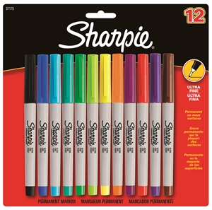 Sharpie Marker Ultra Fine 0.5mm assorted (12)