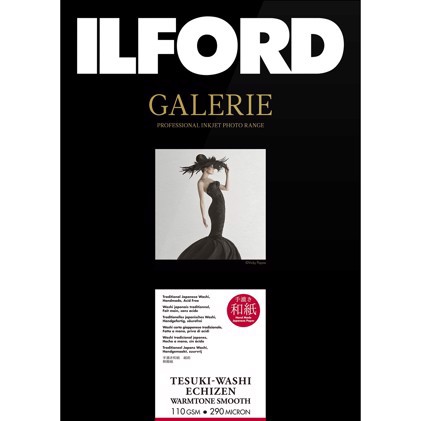 Ilford GALERIE Tesuki-Washi Echizen Warmtone  Smooth 110 - A3+ deckle edge, 10 sheets